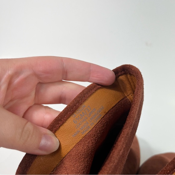 Lucky Brand Lollin Suede Leather Slouch Heeled Bootie Warm Brown 6.5M 6 1/2 - Picture 4 of 6